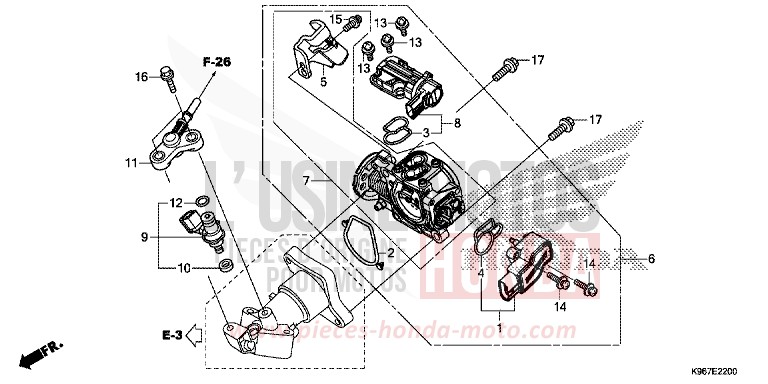 THROTTLE BODY/FUEL INJECTOR for PCX 125 PEARL NIGHTSTAR BLACK (NHA84) from 2019